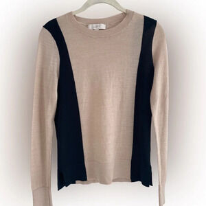 LOFT  by Anne Taylor Wool Blend Lightweight Crewneck Colour Block Sweater Size S